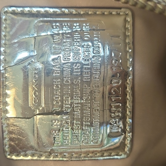 Coach Poppy Tan and Gold Signature Shoulder Bag - Picture 14 of 16